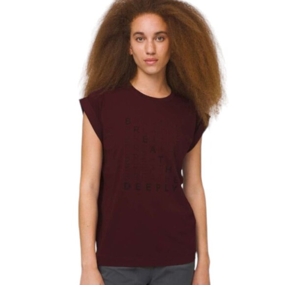 Lululemon Roll Around Tee  Expression Garnet - Picture 1 of 8